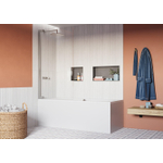 Crosswater Asura scharnierend badscherm - 90x150cm - gepolijst rvs SW1208556