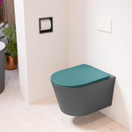 MONDIAZ LAVIE wandclosetpack - 36x53cm - diepspoel - rimless - Dark grey (grijs) - softclose - quick-release - toiletzitting - Smag (blauw) SW1208712