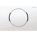 Geberit Sigma10 bedieningsplaat - 2-toets spoeling - ronde knop - wit/glans chroom/wit 0730024