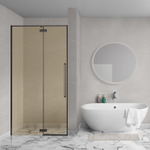 Aqua Vista Oria Linea nisdeur - 120x200cm - incl. montageset - champagne glas - Mat zwart SW1244405