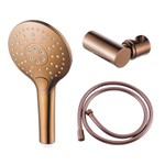 Fortifura Calvi Handdoucheset - Ø12 - rond - 3 straalsoorten - met houder - met gladde slang - 150cm - geborsteld koper PVD SW1239440