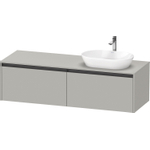 Duravit Ketho 2 wastafelonderbouwkast incl. consoleplaat met 2 laden voor waskom rechts 160x55x45.9cm met handgrepen antraciet betongrijs mat SW772651