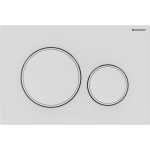 Geberit Sigma20 bedieningplaat, 2-toets spoeling frontbediening voor toilet 24.6x16.4cm mat wit SW420203