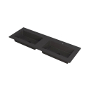 INK Kraft wastafel - 140x45x1cm - 2 wasbakken - 2 kraangaten - Quartz zwart SW439671