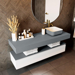 Mondiaz TOP 51 Vrijhangend Topblad - 150x51x12cm - geschikt voor waskom - Solid surface - Plata SW1022421