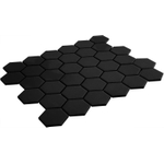 The Mosaic Factory London mozaïektegel - 28.2x32.1cm - wand en vloertegel - Zeshoek/Hexagon - Porselein Black Mat SW62251