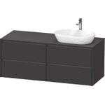 Duravit Ketho 2 wastafelonderbouwkast incl. consoleplaat met 4 laden voor waskom rechts 140x55x56.8cm met handgrepen antraciet grafiet supermat SW772956