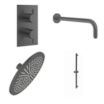 Crosswater MPRO Inbouwdoucheset - 30cm hoofddouche - wandarm - glijstangset - ronde handdouche - gunmetal SW999828