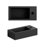 Clou Flush 3 fontein 36x18x9cm kraangat rechts Keramiek Zwart mat SW9358