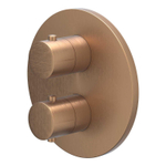 IVY Bond Afbouwdeel - voor Inbouwthermostaat - 2-weg stop-omstel - rond rozet - Geborsteld mat koper PVD SW1030883