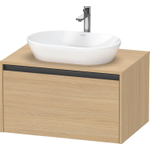Duravit Ketho 2 wastafelonderbouwkast incl. consoleplaat met 1 lade 80x55x45.9cm met handgreep antraciet natuur eiken mat SW772750