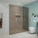 Fortifura Galeria inloopdouche - 180x200cm - rookglas - wandarm - mat wit SW876895