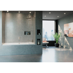 Crosswater Optix 10 Badwand - 90x150cm - 2-delig - rechts - 180graden - geborsteld RVS SW876246