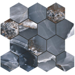 Baldocer Ceramica Onyx wand- en vloertegel - 29x27cm - 9mm - gerectificeerd - blauw SW890789