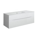 Crosswater Glide II Badmeubelset - 100x45x52cm - 2 lades - greeploos - wastafel ice white - glans wit SW876999
