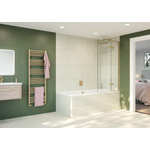 Crosswater Optix 10 Badwand - 90x150cm - 2-delig - rechts - 180graden - geborsteld messing SW876238