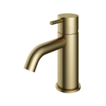 Hotbath Cobber lage wastafelmengkraan met gebogen uitloop zonder waste geborsteld messing SHOWROOMMODEL SHOW22961