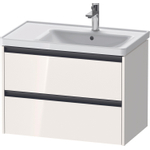 Duravit Ketho 2 wastafelonderbouwkast met 2 laden voor waskom rechts 78.4x45.5x54.9cm met grepen antraciet hoogglans wit SW771802