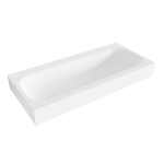 Mondiaz BIG MEDIUM Vrijhangende wastafel - 100cm - wasbak midden - rand 12cm - Solid surface Talc SW428621
