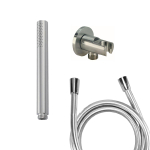Wiesbaden Caral handdoucheset inbouw rond 1 stand staafhanddouche met doucheslang en wandhouder RVS SW444742
