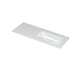 INK Aspekt wastafel - 120x45x1.5cm - 1 wasbak rechts - 0 kraangaten - porselein wit glans SW439518