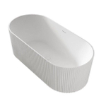 ZEZA Blend vrijstaand bad - ribbel - 170x80x58cm - met afvoer - acryl - mat wit SW962840