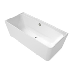 Villeroy & boch Collaro half vrijstaand hoekbad 180x80cm rechthoek hoek links overloop chroom Acryl Glans Wit SW354246