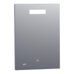 BRAUER Quartz spiegel - 50x70cm - rechthoekig - met klok en directe LED-verlichting met dimfunctie en touch-bediening SW278170