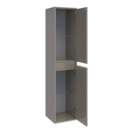 Saniclass New Future badkamerkast 160x35x35cm met 2 greeploze links- en rechtsdraaiende deuren MDF hoogglans Taupe SW24940