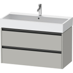 Duravit Ketho 2 wastafelonderbouwkast met 2 laden 98.4x46x54.9cm met grepen antraciet betongrijs mat SW771982