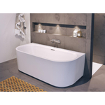 Riho Desire half vrijstaand half vrijstaand ligbad met overloop 180x84cm met Sifon Glans Wit SW412244