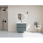 HR badmeubelen Infinity XXL 3D Badkamermeubelset - 80 cm - 1 keramische wasbak just wit - 1 kraangat - 2 lades - mat petrol SW863458