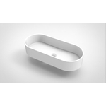 Arcqua Case waskom - 60x26cm - Ovaal - Cast marble Wit Mat SW767325