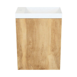 Arcqua Marble Fonteinset - 40x22x54.5cm - fontein mat wit - zonder overloop - oak natural SW909590