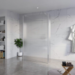 Fortifura Galeria Vrijstaande Inloopdouche - 120x200cm - Helder geribbeld - antikalk - 8mm veiligheidsglas - 2 zijwanden 30cm - wandsteunen en hoekprofielen - Chroom SW996296