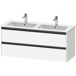 Duravit Ketho 2 wastafelonderbouwkast met 2 laden voor dubbele wastafel 128x48x55cm met grepen antraciet wit mat SW772324