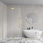 Aqua Vista Oria Cuadra zijwand - 110x200cm - incl. montageset - Geborsteld goud SW1244325