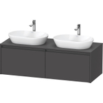 Duravit Ketho 2 wastafelonderbouwkast incl. consoleplaat met 2 laden voor dubbele waskommen 140x55x45.9cm met handgrepen antraciet grafiet mat SW772341