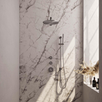 Brauer Brushed Carving Regendoucheset inbouw - hoofddouche 30cm - 3 carving knoppen - rechte wandarm - glijstang - handdouche staaf 1 stand - PVD - geborsteld RVS SW716093