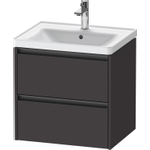 Duravit Ketho 2 Wastafelonderkast - 2 laden - 58.4x45.5x54.9cm - grepen antraciet - grafiet supermat SW772985