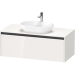 Duravit Ketho 2 wastafelonderbouwkast incl. consoleplaat met 1 lade 120x55x45.9cm met handgreep antraciet hoogglans wit SW773057