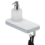 Geesa Frame Zeepdispenser met planchet en handdoekhaak Wit / Chroom SW334422