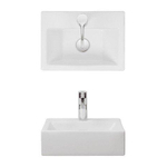 Crosswater Gerona wastafel 42.5x30.5x13cm met 1 kraangat zonder overloop wit SW487155