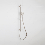 Fortifura Calvi Glijstangset - geïntegreerde wandaansluitbocht - doucheslang glad- ronde handdouche - Geborsteld RVS PVD (RVS) SW1210166