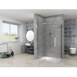 Van Rijn Products ST08 Vaste wand 885-905 x 2000mm 8 mm Helder glas incl. Glasbehandeling Chroom muurprofiel SW956381