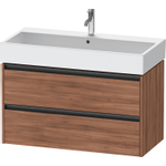 Duravit Ketho 2 wastafelonderbouwkast met 2 laden 98.4x46x54.9cm met grepen antraciet noten mat SW773106
