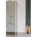 Fortifura Galeria zijwand - 30x200cm - rookglas - 8mm - met hoekprofiel - mat wit SW925351