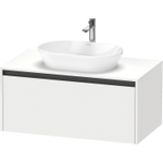 Duravit Ketho 2 wastafelonderbouwkast incl. consoleplaat met 1 lade 100x55x45.9cm met handgreep antraciet wit mat SW772312