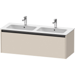 Duravit Ketho 2 wastafelonderbouwkast met 1 lade voor dubbele wastafel 128x48x44cm met greep antraciet taupe supermat SW771918