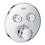 Grohe SmartControl Inbouwthermostaat - 3 knoppen - rond - supersteel SW225095